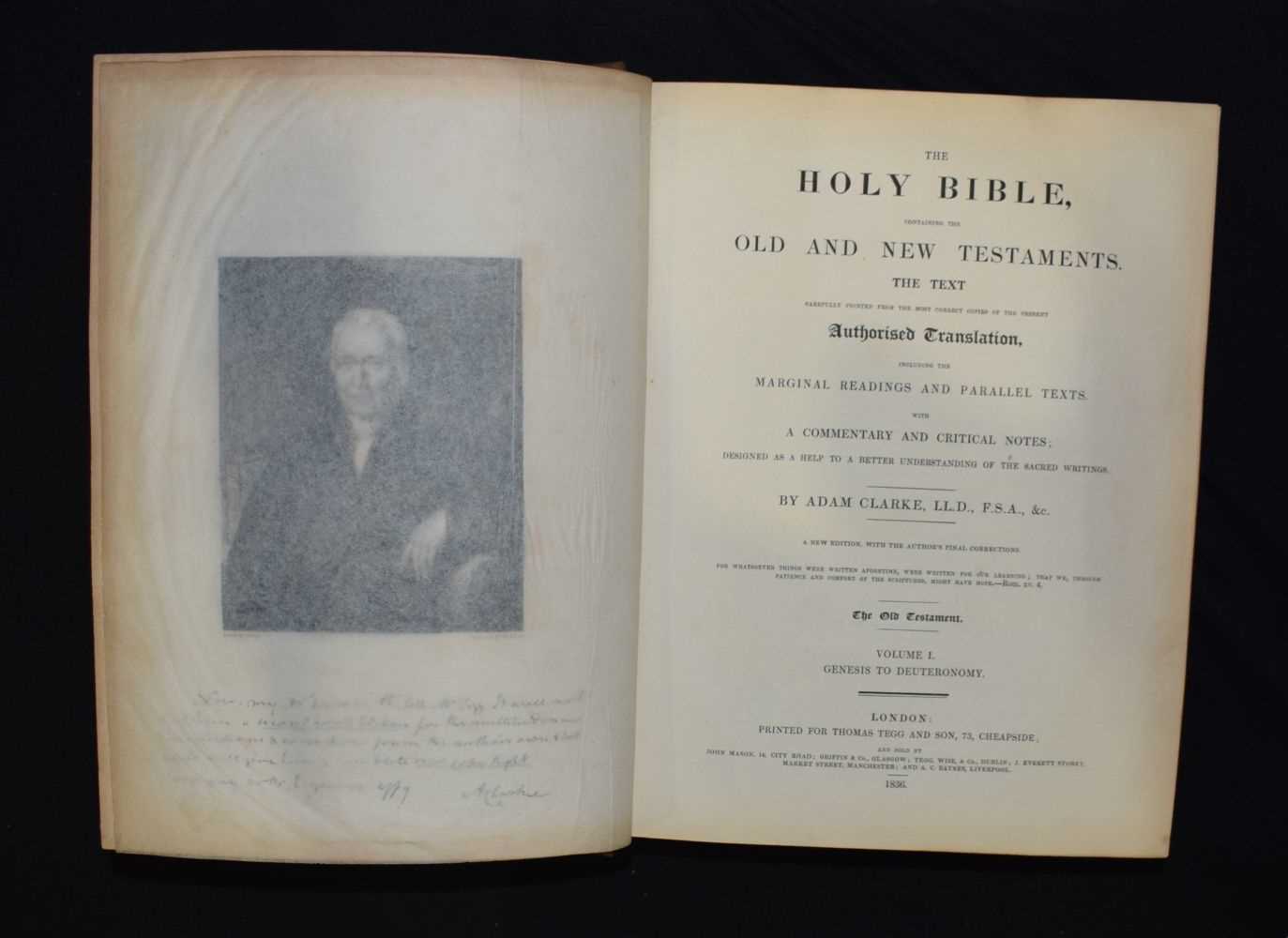 Collection of the books Clarkes Commentary on The Holy Bible in Six leather bound volumes , - Image 4 of 8