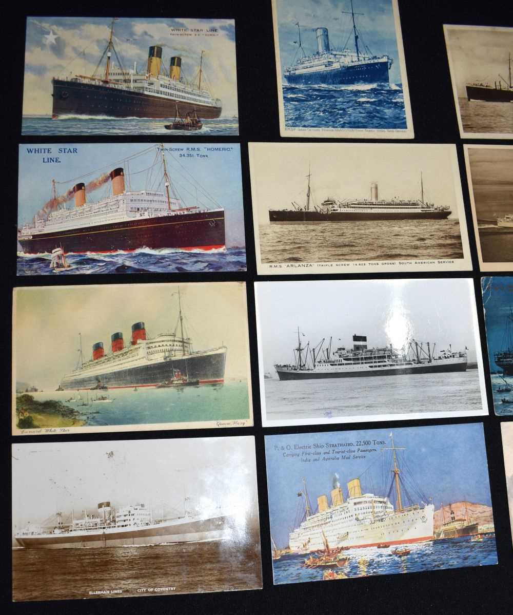 A good quality postcard album Cruise liners, Merchant ships, White star line, Orient line etc (72) - Image 4 of 34