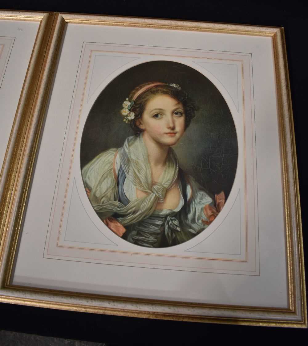 Jean Babtiste Greuze (1725-1805) Two Framed prints "Boy with a dog" & "Young girl" 39 x 31 cm - Bild 5 aus 12