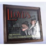 A CHARMING LLOYDS 1D SCREWS RICHARD LLOYD & SONS TOBACCO ADVERTISING MIRROR. 48 cm x 42 cm.