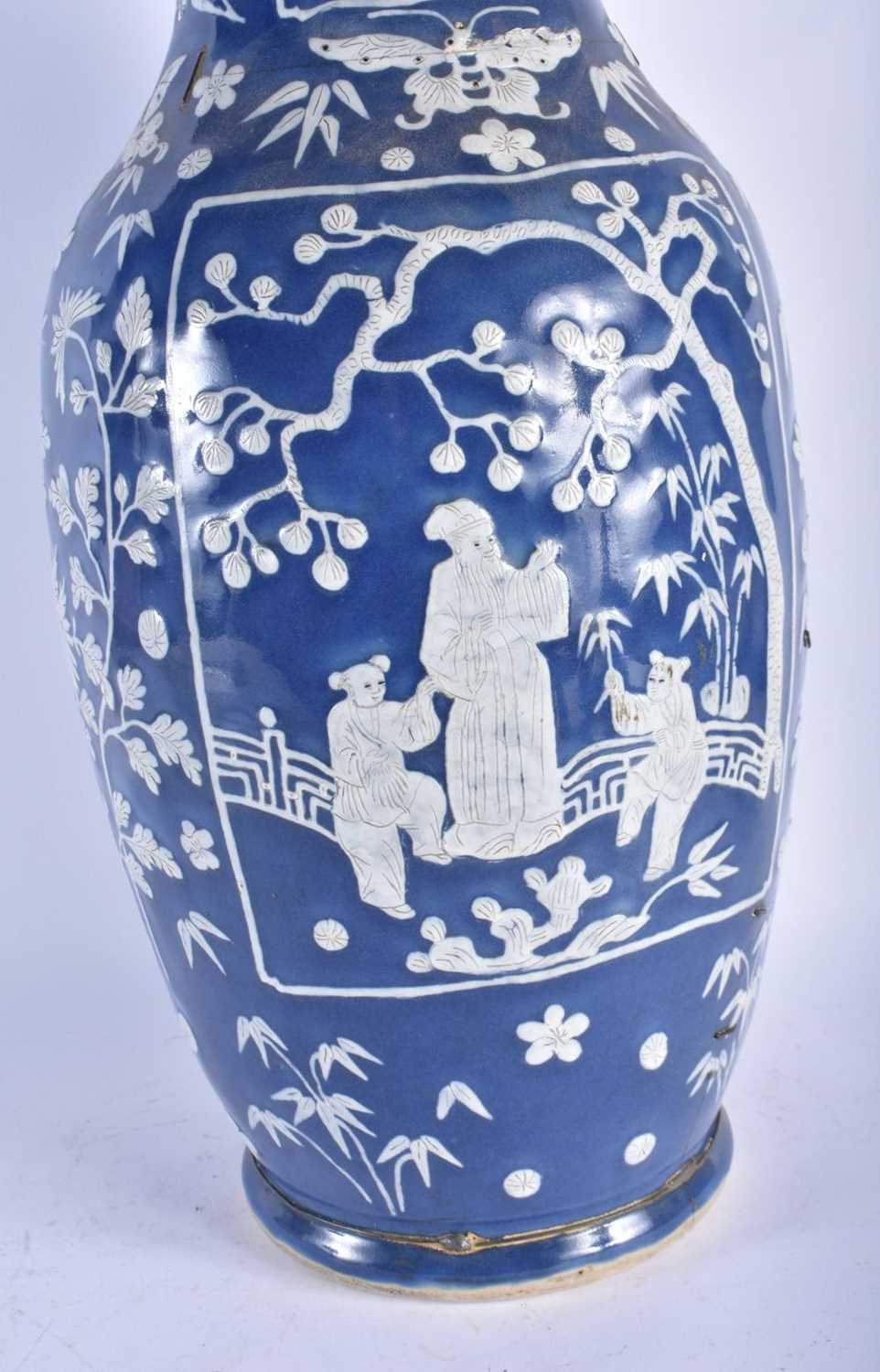 A LARGE 19TH CENTURY CHINESE POWDER BLUE GLAZED PORCELAIN VASE Qing. 59 cm x 24 cm. - Image 4 of 6