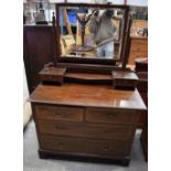 An antique inlaid mahogany six drawer dressing table 160 x 107 x 52 cm
