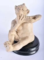 A MARTIN BROTHERS FIGURE OF AN IMP MUSICIAN. 13 cm x 7 cm.