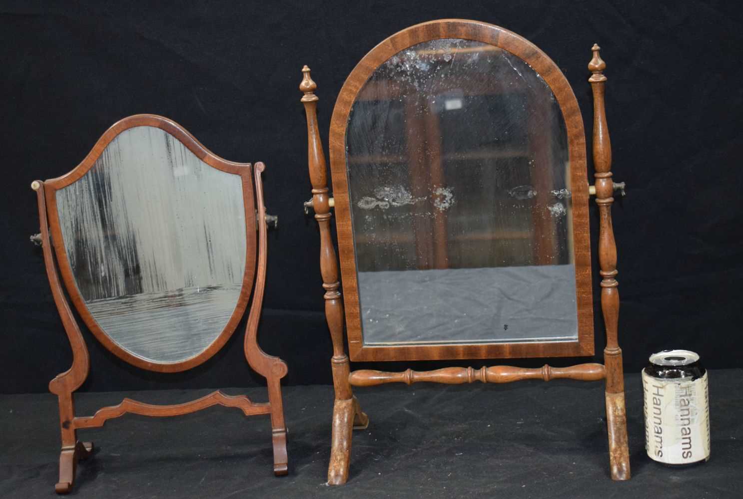 Two antique Table top wooden framed mirrors 49 x 33 cm - Image 2 of 6