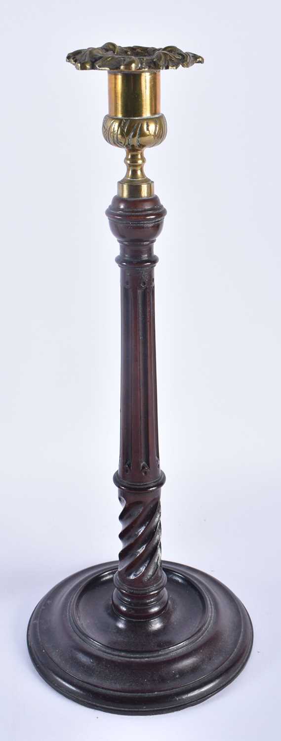 A PAIR OF EDWARDIAN MAHOGANY CANDLESTICKS. 34 cm high. - Image 2 of 7