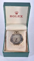 Rolex, a rolled gold Rolex open face pocket watch, inscribed on the inside of the backplate '