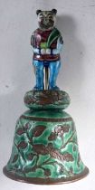 A Chinese Qing Dynasty Enamel Cat Bell. 11.7cm x 6.3 cm, weight 89g