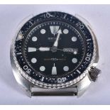 A Seiko Black Dial Automatic Stainless Steel Watch. Dial 4.5 cm incl crown, running