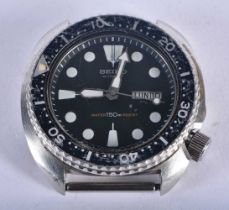 A Seiko Black Dial Automatic Stainless Steel Watch. Dial 4.5 cm incl crown, running
