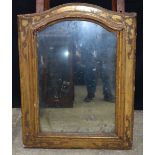 An antique gilt wood framed mirror 90 x 69 cm.