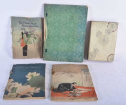 A LATE 19TH/20TH CENTURY JAPANESE MEIJI PERIOD WATERCOLOUR FOLIO together with four other similar