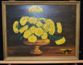 John Farmer (Australian 1897-1989) Framed oil on board Still life of Flowers 36 x 49 cm.