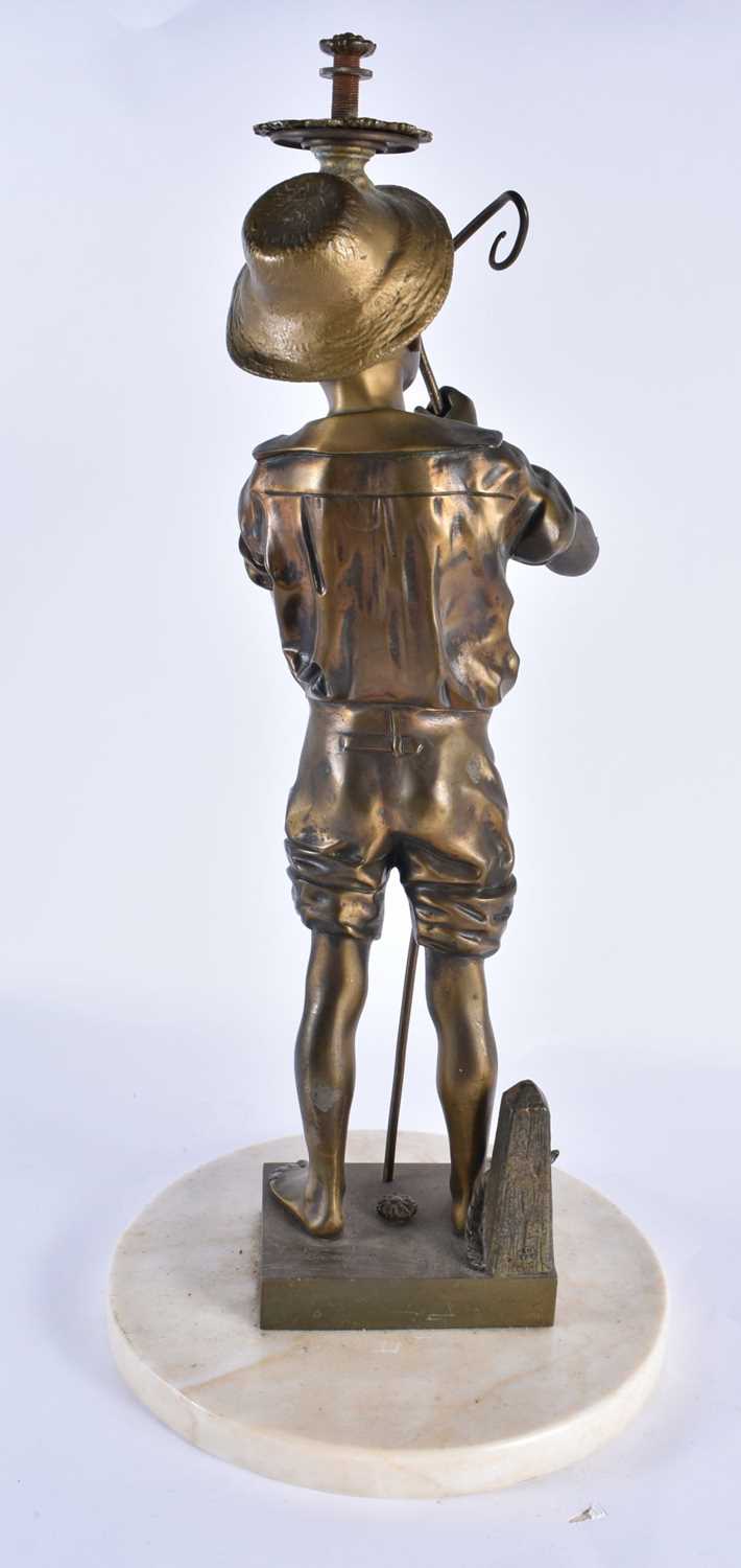 French School (C1900) Bronze, Standing boy, marble base. 50 cm high. - Image 5 of 7