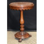 A 19th Century Pedestal Marble topped circular side table 72 x 47.5 cm.
