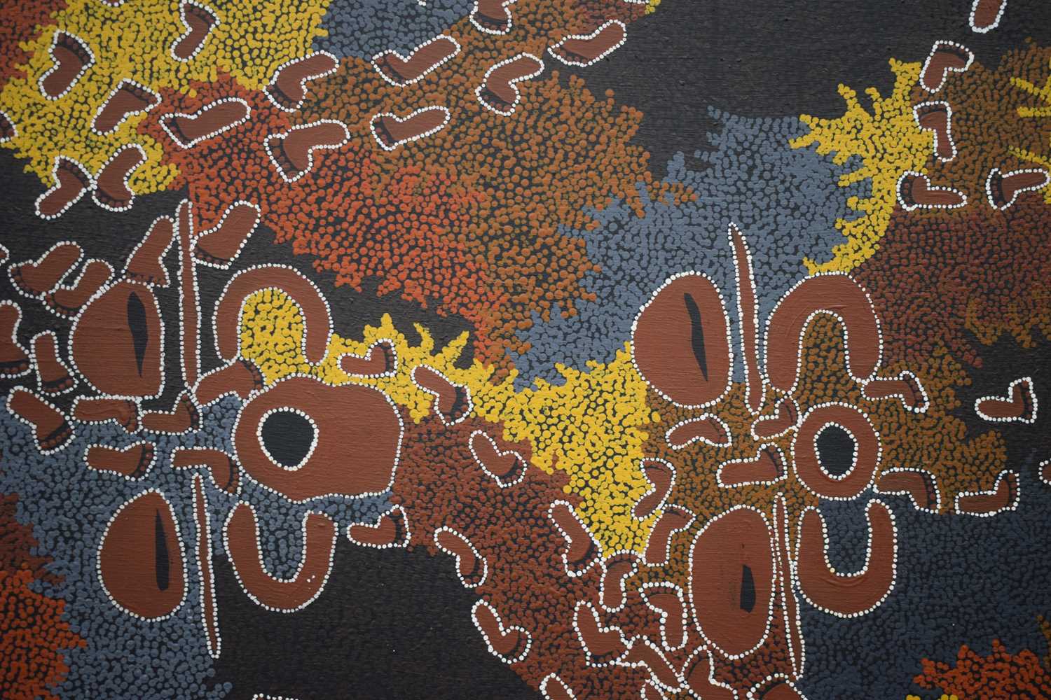 A huge framed Australian Aboriginal Dot art oil on canvas 150 x 147 cm - Image 10 of 20