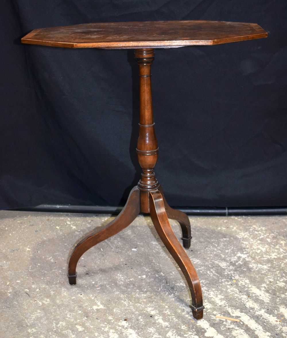 A mahogany and Burr wood tilt top side table 71 x 59 x 39 cm. - Image 2 of 8