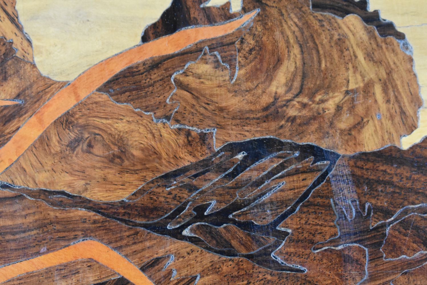 A marquetry panel of geese 63 x 47 cm. - Image 9 of 10