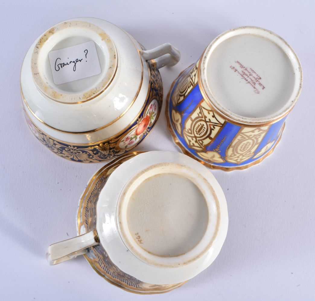 A COLLECTION OF EARLY 19TH CENTURY ENGLISH PORCELAIN TEAWARES in various forms and sizes. Largest 14 - Image 7 of 47