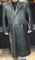 A WW2 German Military Dispatch riders horse hide Trench coat 130 cm .