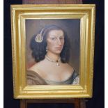 A gilt framed 19th Century Oil on canvas portrait of Anne, 3rd Duchess of Hamilton 1632-1716 53 x 42