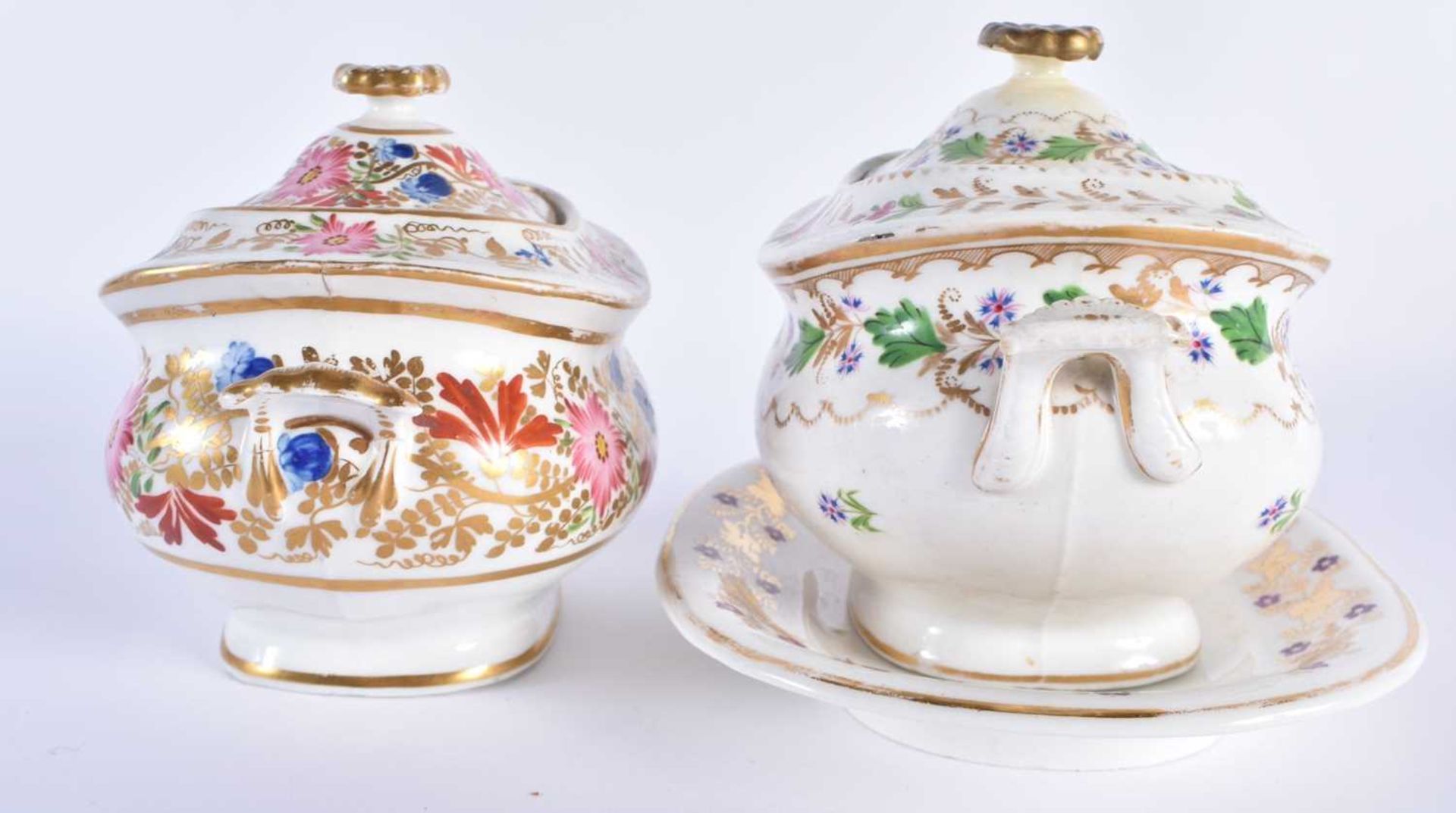TWO EARLY 19TH CENTURY COALPORT RATHBONE TEAPOTS AND COVERS together with sugar bowls with stand and - Image 6 of 11