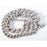 A Silver Watch Chain. Stamped Silver. 33 cm long, weight 46.6g