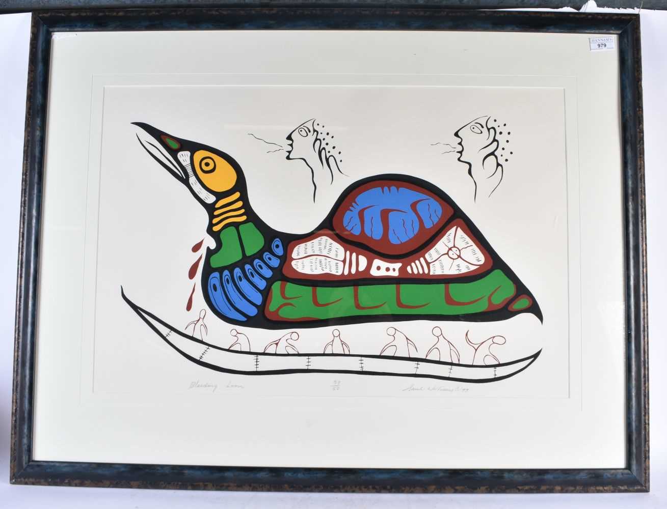 A Framed Saul Williams Bleeding Loon, 1977 colour silkscreen on paper. Frame 98cm x 76cm