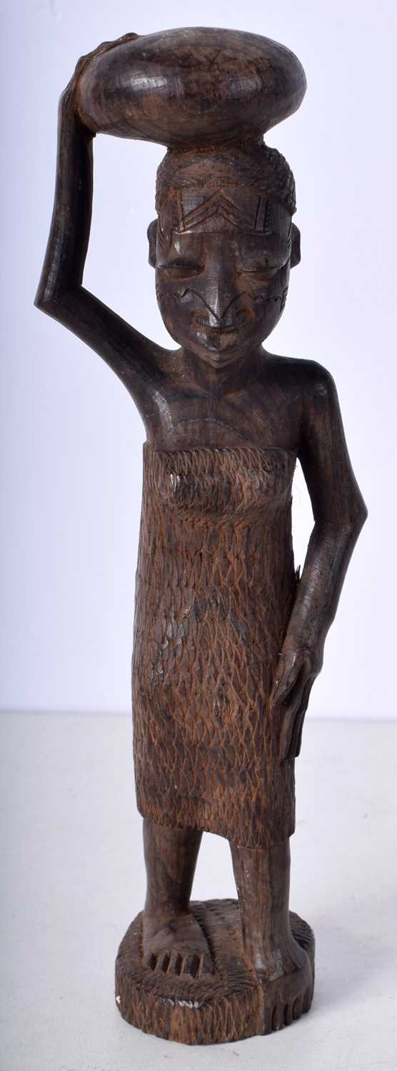 An African Makonde Carved Ebony "Tree of Life " sculpture together with a smaller Tribal carving - Image 6 of 16