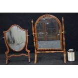 Two antique Table top wooden framed mirrors 49 x 33 cm