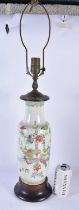 A LATE 19TH CENTURY CHINESE FAMILLE ROSE PORCELAIN LAMP Guangxu. 66 cm high.