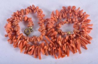 An Antique Twig Coral Necklace. 41cm long, weight 19g