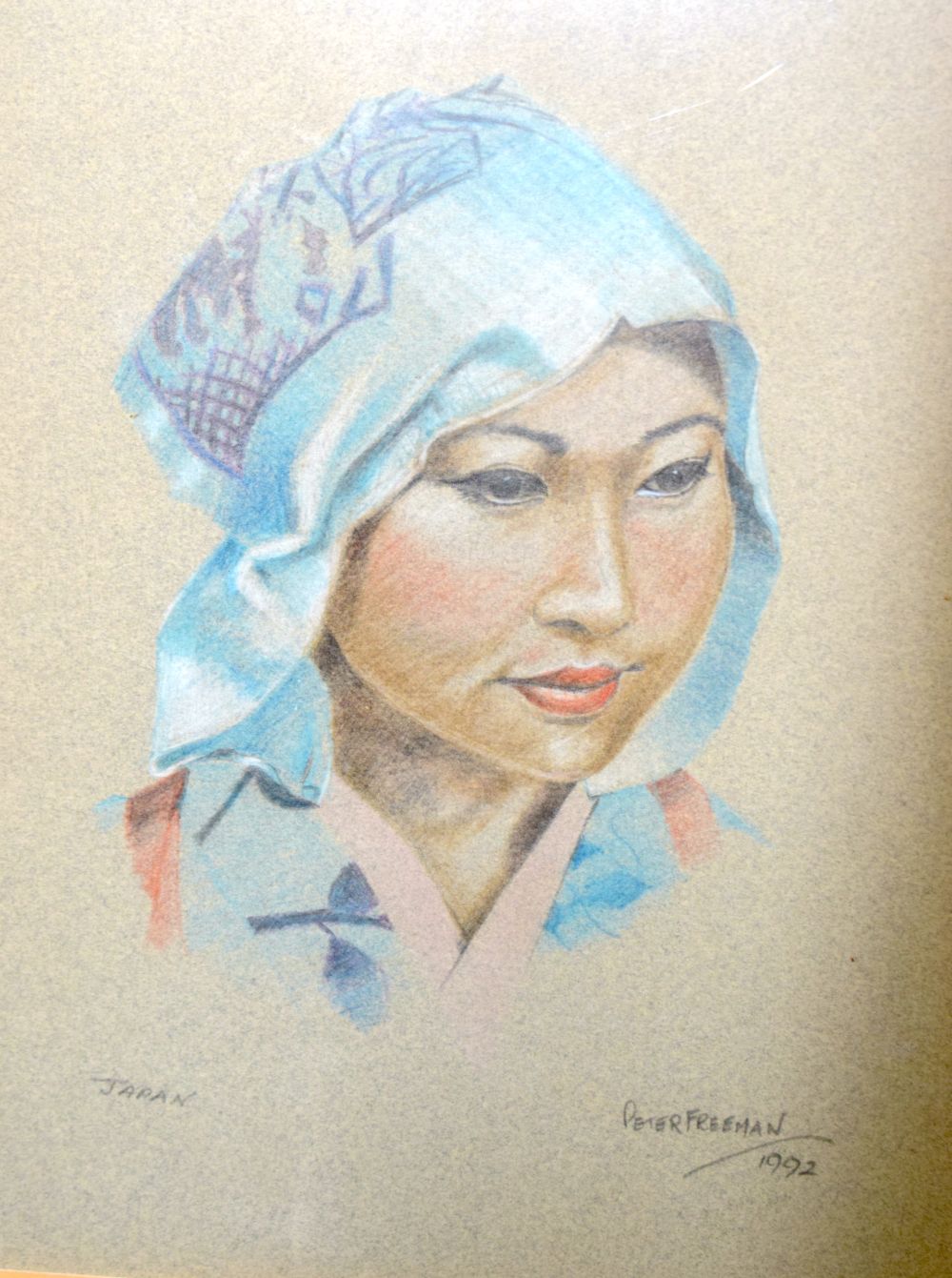 A pair of framed pastel portraits of Southeast Asian females together with a south East Asian - Image 9 of 14