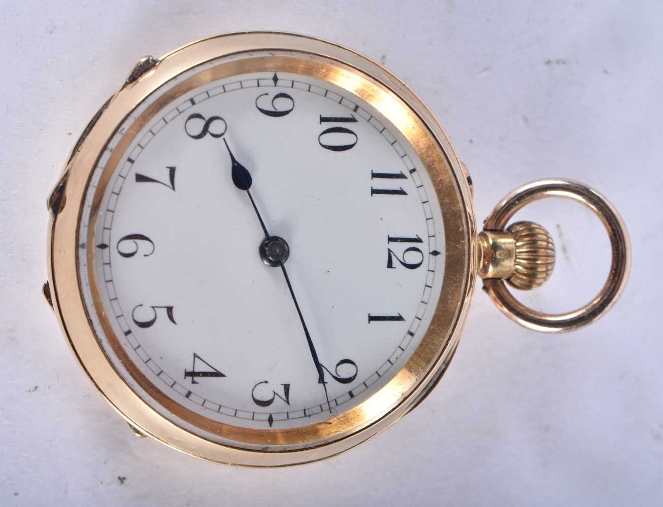 An 18 Carat Gold Cased Open Face Pocket Watch. Stamped 18K, Dial 3.6 cm, weight 39.6g, running