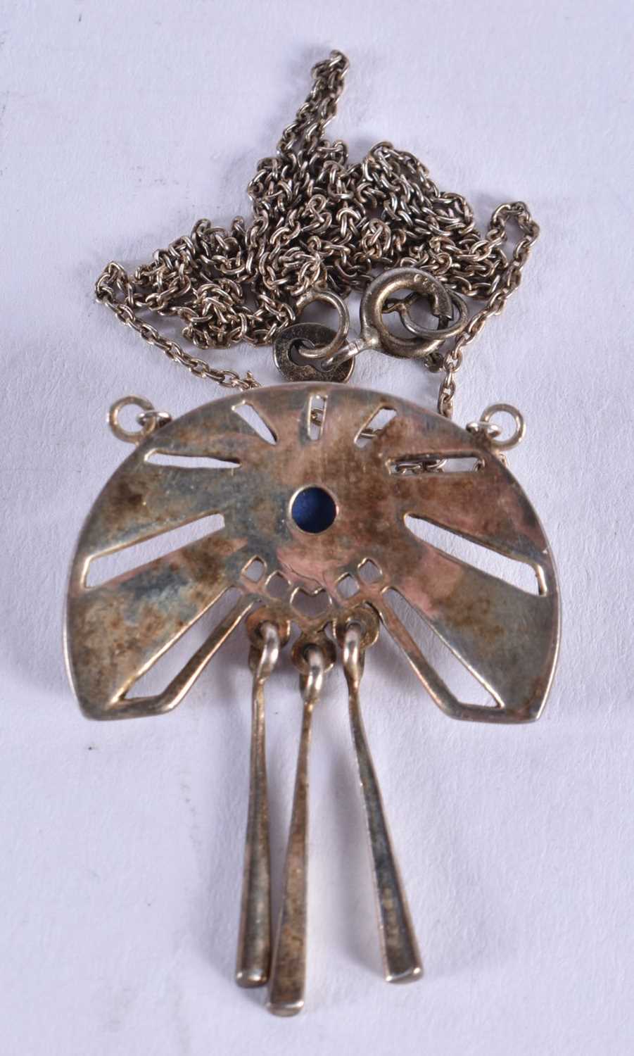 An Egyptian Revival Style Pendant Necklace. Stamped 925. Chain 46cm long, Pendant 3.6 cm x 2.8 cm, - Image 2 of 2