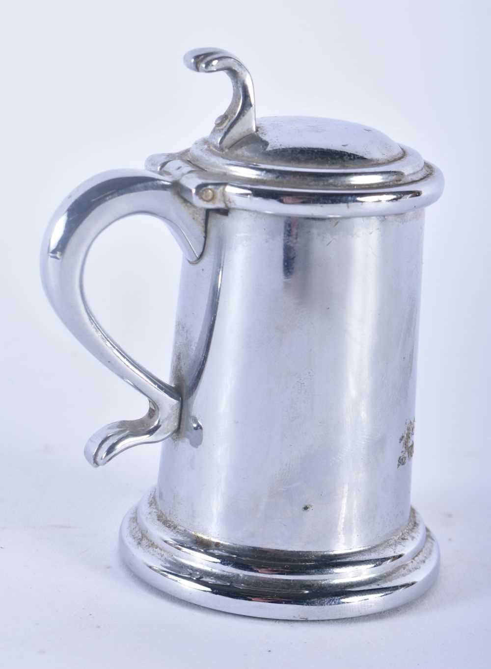 A DUNHILL CHROME TANKARD TABLE LIGHTER. 9 cm x 5 cm. - Image 3 of 5