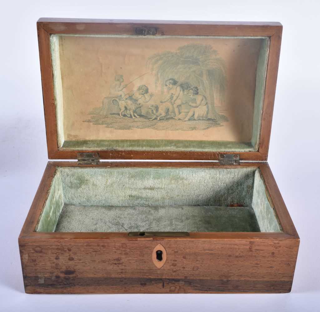 A LARGE EARLY VICTORIAN MAHOGANY DOME TOP BOX together with a French gilt metal repousse casket, - Image 3 of 7