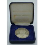 A NICKEL SILVER MEDALLION. 33.3 grams. 4.5 cm wide.