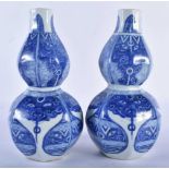 A PAIR OF EARLY 20TH CENTURY CHINESE BLUE AND WHITE PORCELAIN VASES Late Qing/Republic, bearing