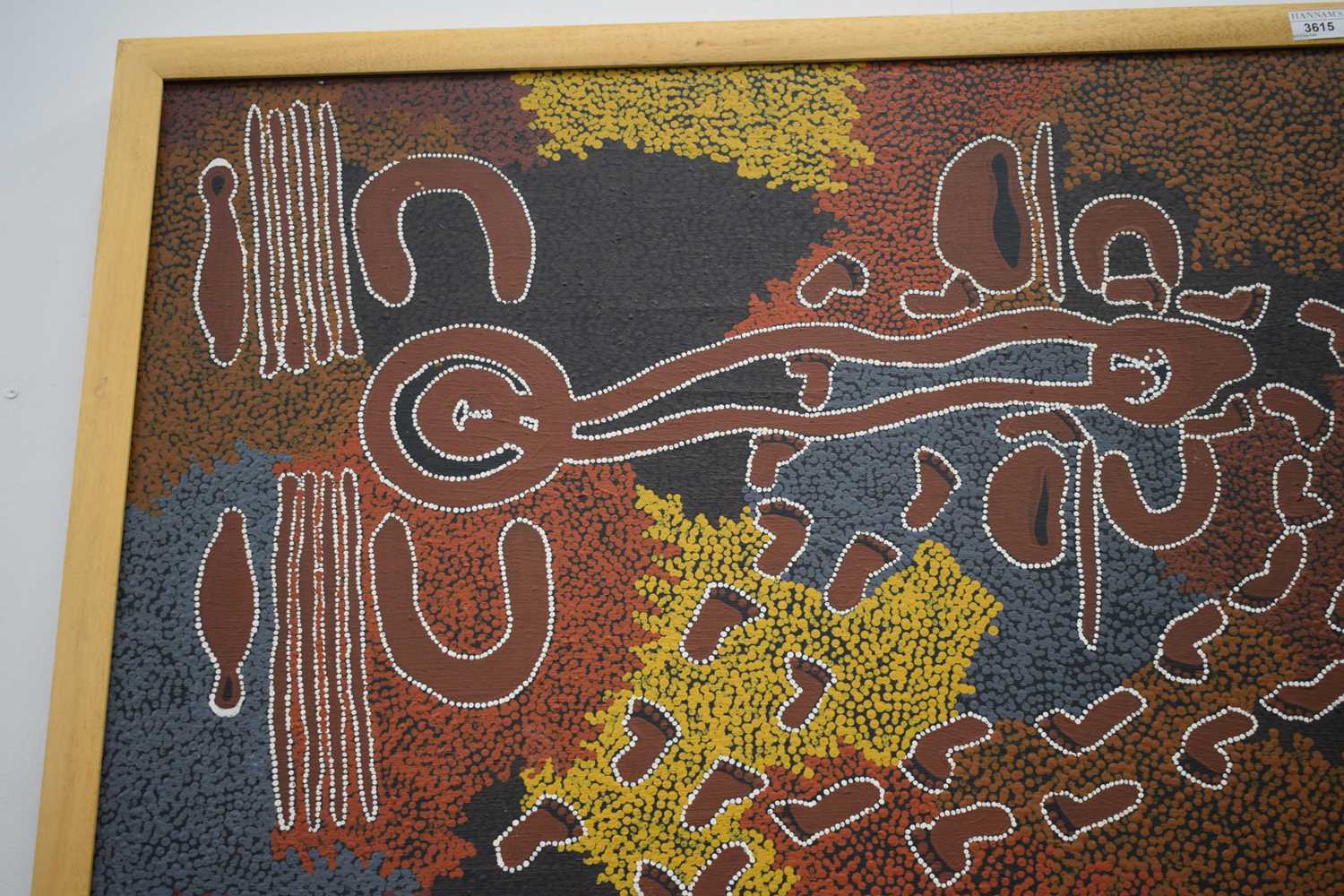 A huge framed Australian Aboriginal Dot art oil on canvas 150 x 147 cm - Image 8 of 20