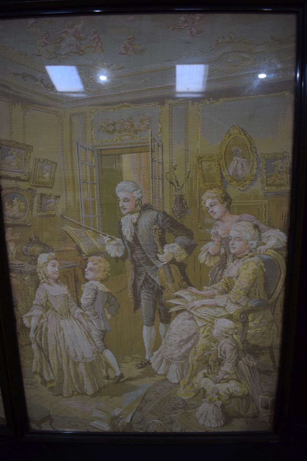 A large framed embroidery panels 86 x 56 cm.(2). - Image 9 of 12