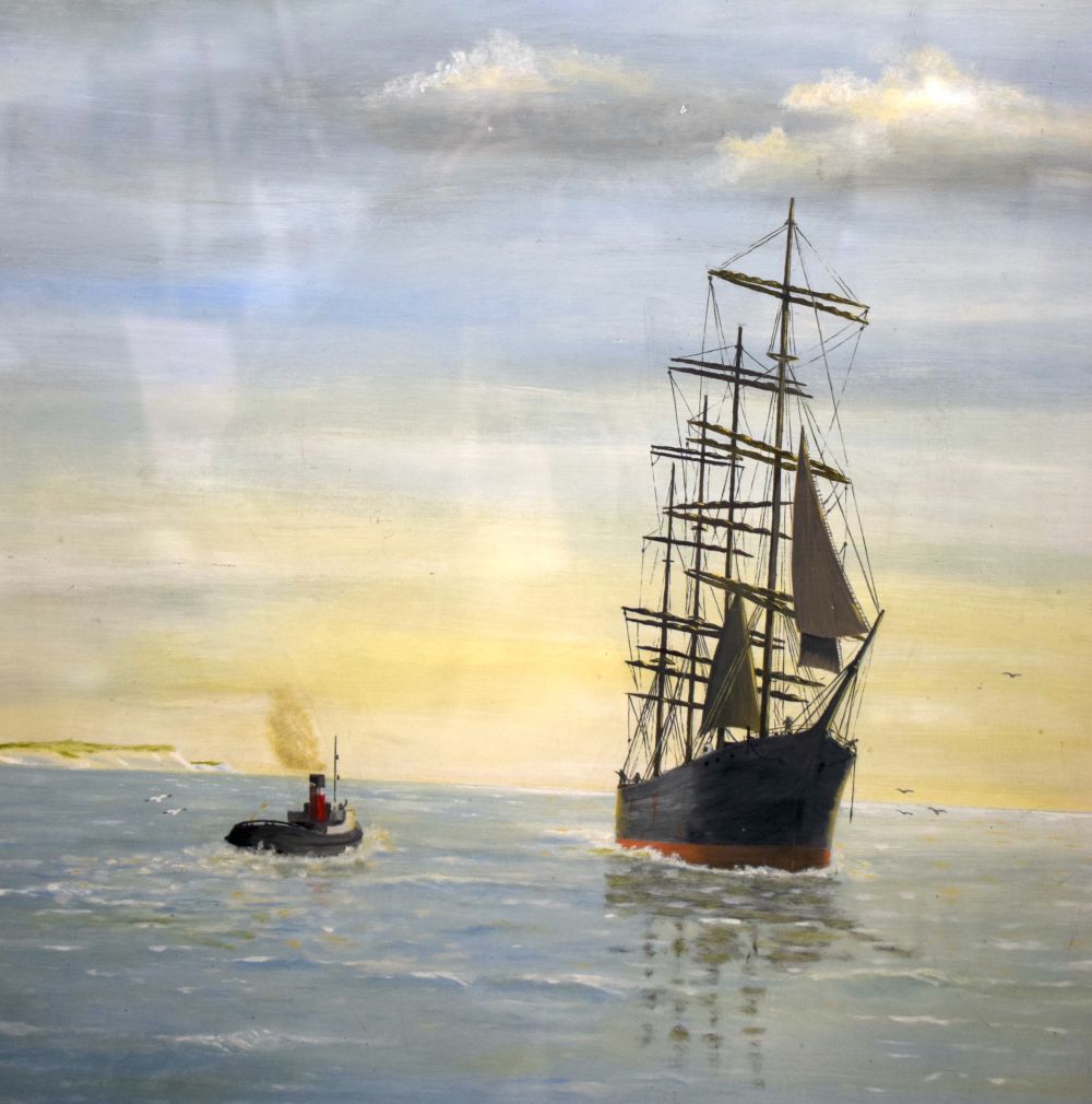 J R Leech (20th Century) framed oil on board depicting a sailing boat dated 1968 66 x 55 cm cm. - Image 6 of 8