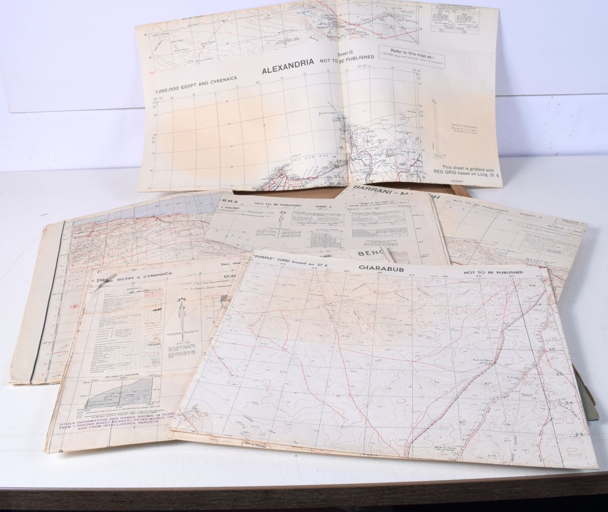 A rare collection of WW2 Maps of the Tobruk together with canvas map case - Image 22 of 30