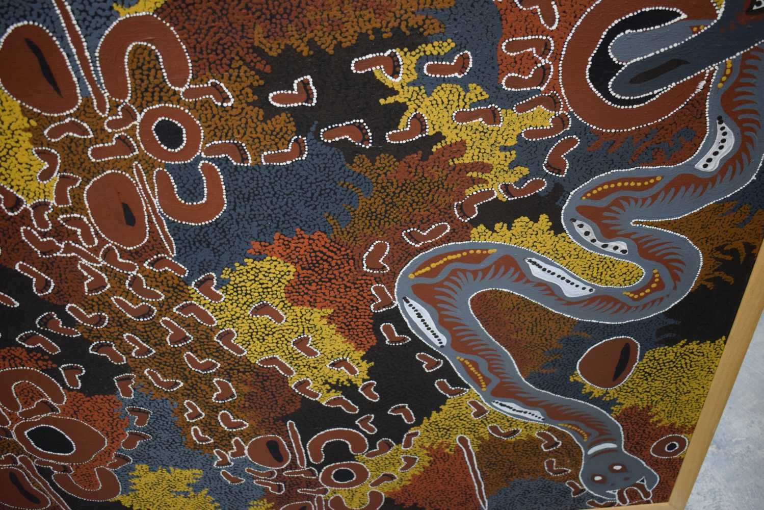 A huge framed Australian Aboriginal Dot art oil on canvas 150 x 147 cm - Image 5 of 20