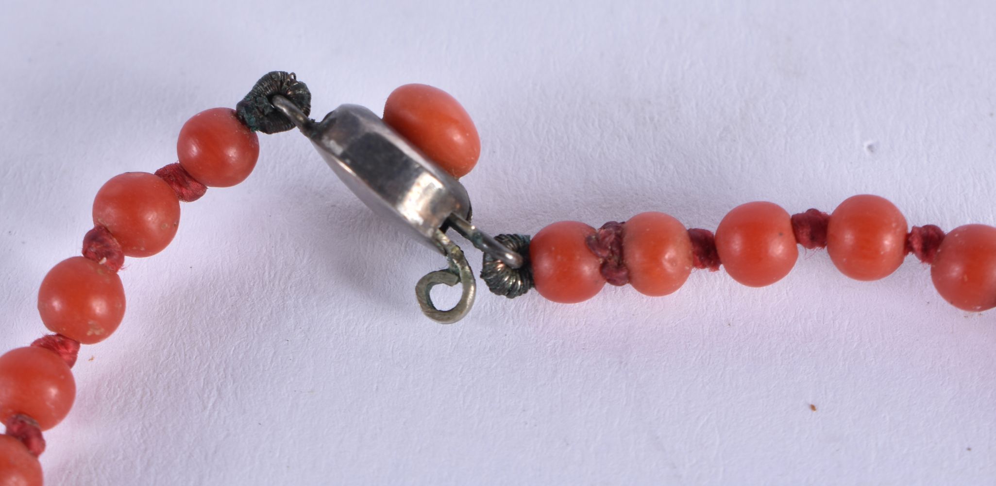 A Blood Coral Bead Necklace. 53cm long, Largest Bead 10mm, weight 28g - Image 9 of 10