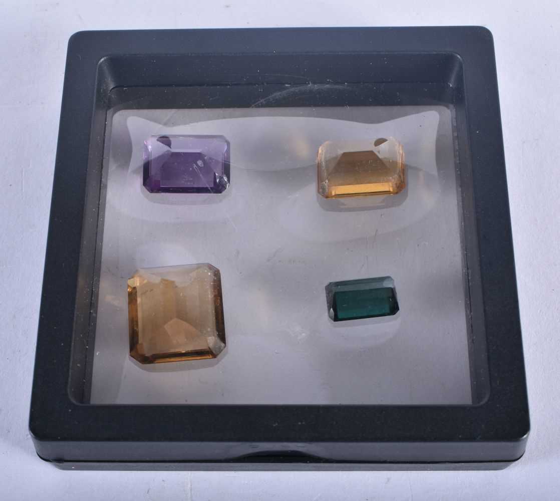 Four Encapsulated Gems. Largest 2 cm x 1.9cm x 0.8 cm