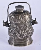 A RARE 19TH CENTURY CHINESE EXPORT SILVER ARCHAIC VESSEL AND COVER Qing. 78 grams. 8.25cm x 7.75