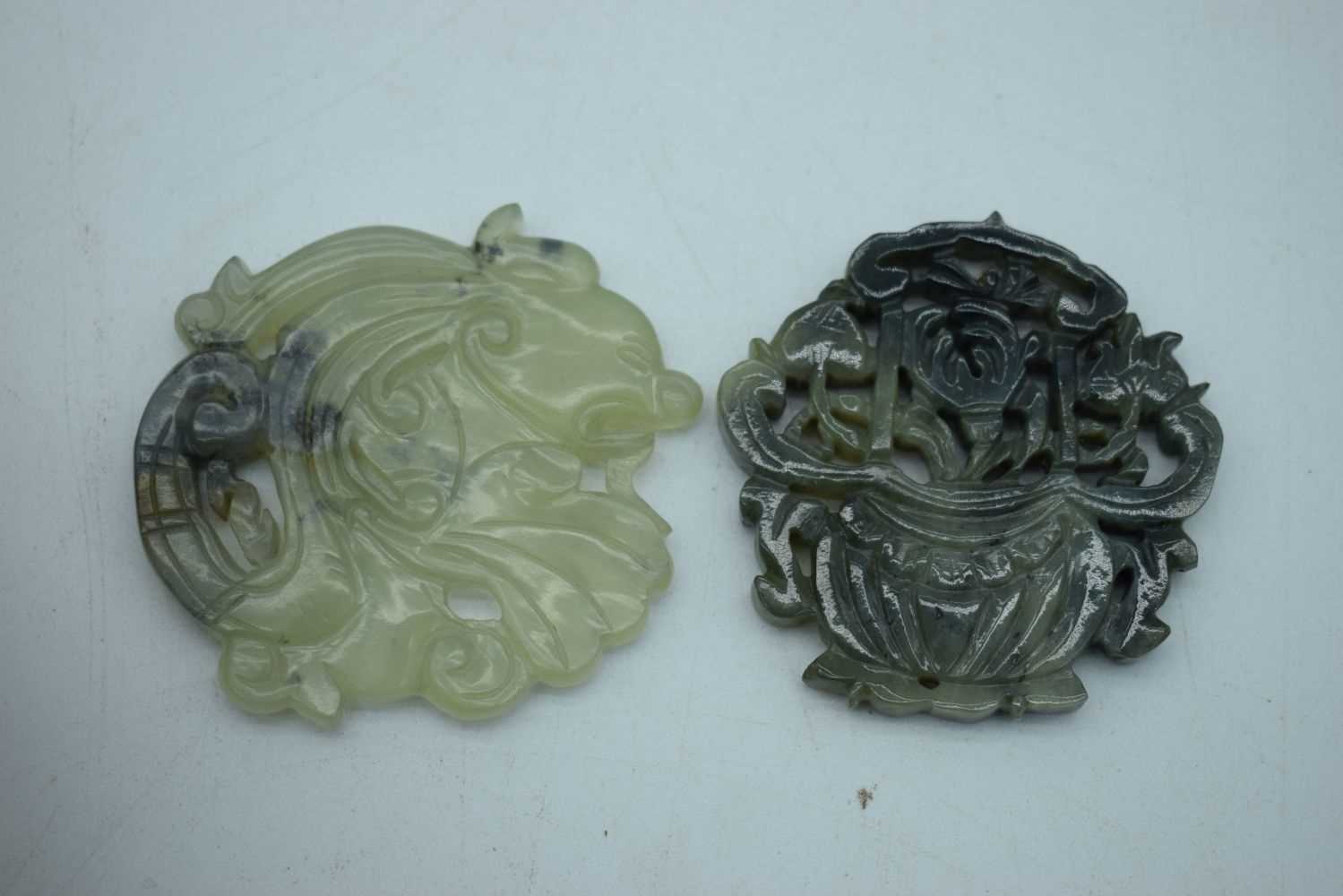 TWO CHINESE JADE PLAQUES. 73 grams. 6.75 cm x 6 cm. (2) - Image 2 of 3