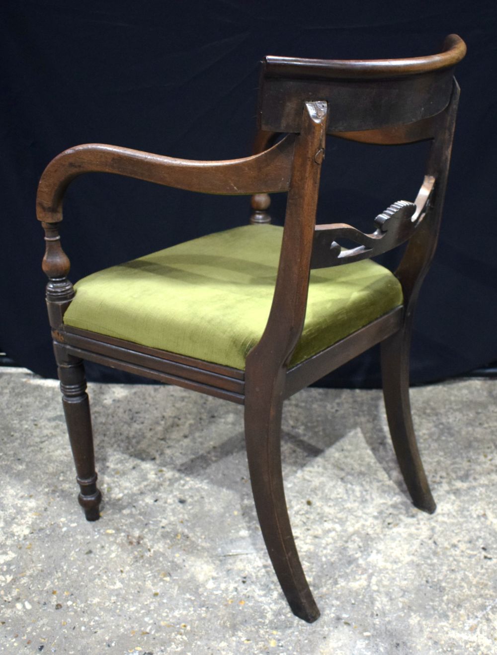 A small 19th Century mahogany gate leg table together with a mahogany 19th Century upholstered armch - Image 2 of 6