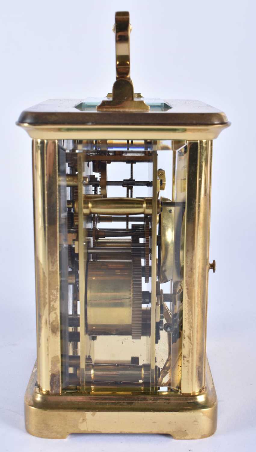 A OCLEE & SON CARRIAGE CLOCK. 17 cm high inc handle. - Image 3 of 7