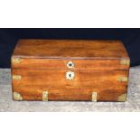 An antique Camphor wood Campaign chest 28 x 60 x 31 cm.